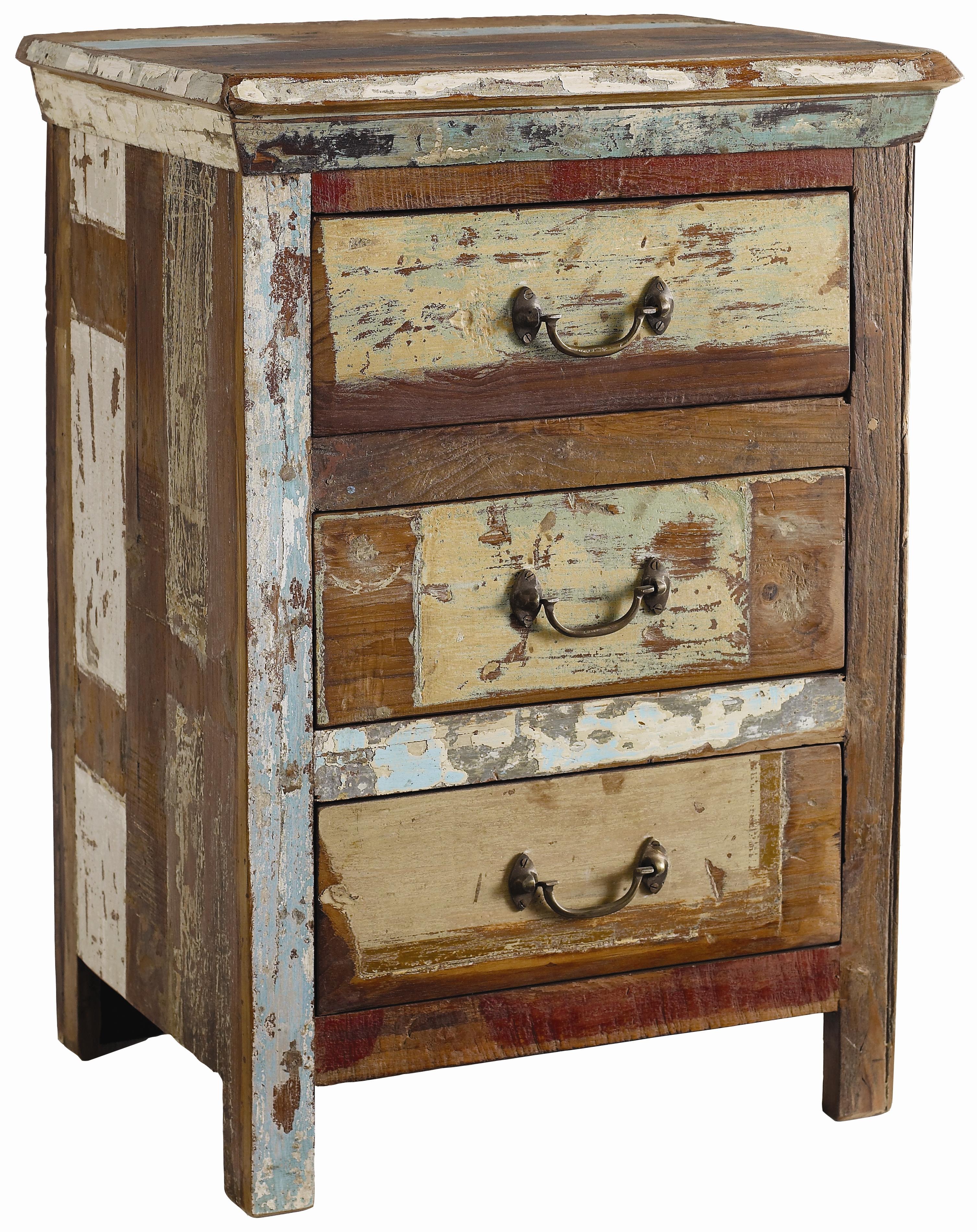 classic home furniture reclaimed wood. vintage reclaimed wood multi-color 3 drawer nightstand by classic home furniture i